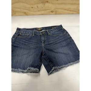 Lucky Brand Denim Jean Shorts Abbey Double Rolled Frayed Hem SZ 12/31